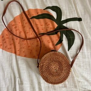 Rattan circle bag